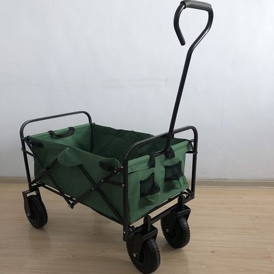 Vagão de serviço público do verde do vagão de praia da dobradura do lazer com roda 80kgs do ar