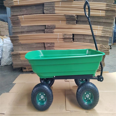 jardim Tipper Cart With Pneumatic Tires do carro da descarga do jardim da roda 75L 4