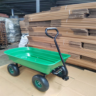 jardim Tipper Cart With Pneumatic Tires do carro da descarga do jardim da roda 75L 4