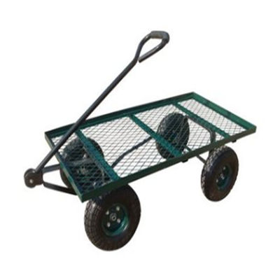 Do carro resistente da jarda do metal carro de quatro rodas da ferramenta do carretel de Mesh Deck Steel Wagon Hose