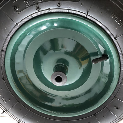 350-8 o trole pneumático de aço verde de Rim Cart Pneumatic Wheels Rubber monta pneus o carrinho de mão