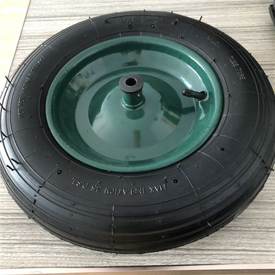 350-8 o trole pneumático de aço verde de Rim Cart Pneumatic Wheels Rubber monta pneus o carrinho de mão