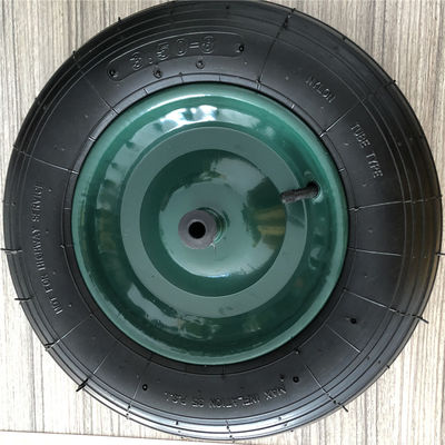 350-8 o trole pneumático de aço verde de Rim Cart Pneumatic Wheels Rubber monta pneus o carrinho de mão