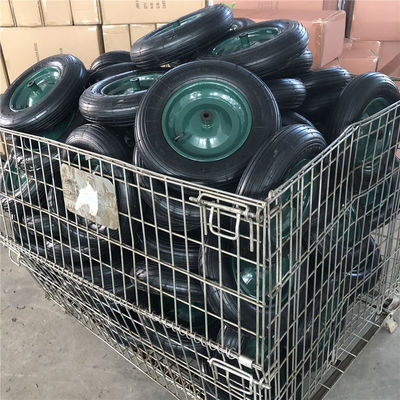 350-8 o trole pneumático de aço verde de Rim Cart Pneumatic Wheels Rubber monta pneus o carrinho de mão