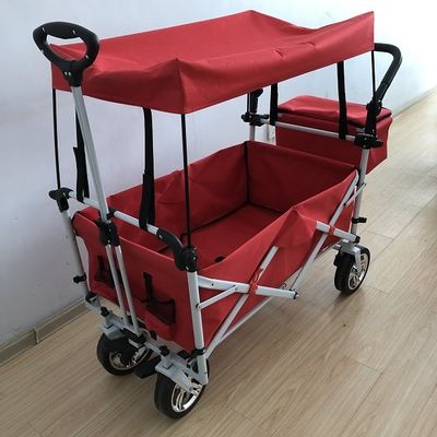 Carro de serviço público da dobradura do vagão trole dobrável da praia de 8 polegadas com tela do dossel 600D Oxford