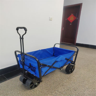 O vagão de dobramento azul de múltiplos propósitos dobra acima o vagão de praia personaliza o logotipo