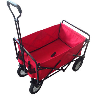 Vagão dobrável vermelho de serviço público exterior dobrável do carro de jardim da forma