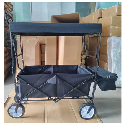 Trole de luxe da dobradura do vagão de praia da dobradura do armazenamento com o dossel exterior