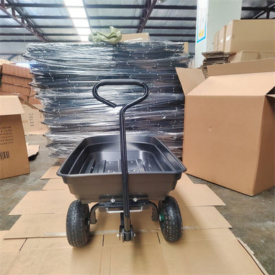jardim 75L que despeja o carro de jardim Tipper Garden Trolley Tipper do preto do carro