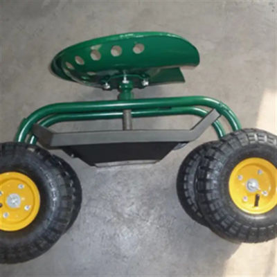 Carro de rolamento Steerable de rolamento de aço do &quot;trotinette&quot; do metal de Seat do trabalho de Seat do trabalho do carro de jardim