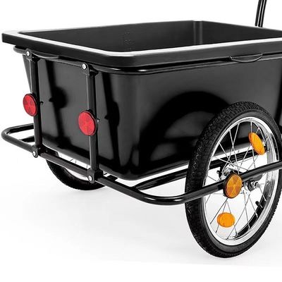 Reboque durável de dobramento preto da bagagem da carga da bicicleta da bicicleta do trole da mão