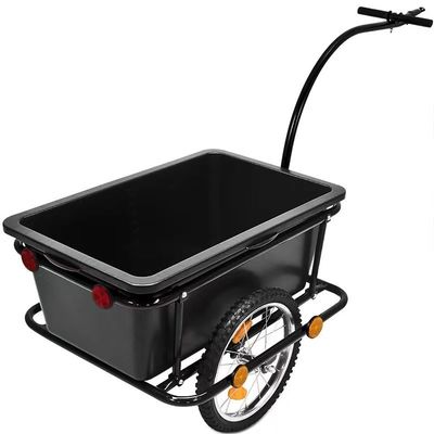 Reboque durável de dobramento preto da bagagem da carga da bicicleta da bicicleta do trole da mão