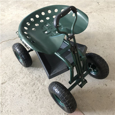 Carro de jardim de aço de rolamento ajustado de Seat do trabalho do jardim do punho com direção do giro de Seat