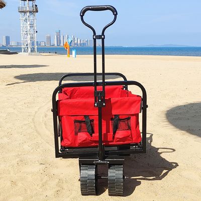 Carro dobrável prático da praia das rodas largas que solda o vagão industrial da dobradura do armazenamento