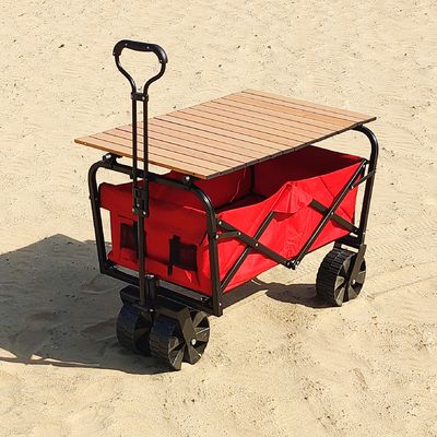 Carro dobrável prático da praia das rodas largas que solda o vagão industrial da dobradura do armazenamento