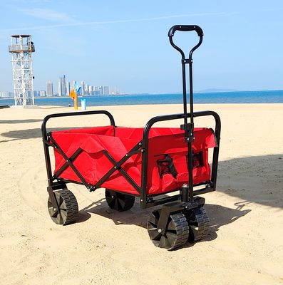 Carro dobrável prático da praia das rodas largas que solda o vagão industrial da dobradura do armazenamento