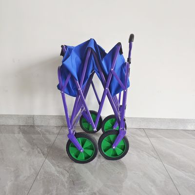 Carro de acampamento de pano das duplas camada vagão portátil da dobradura do trole da mão da roda do PVC de 8 polegadas