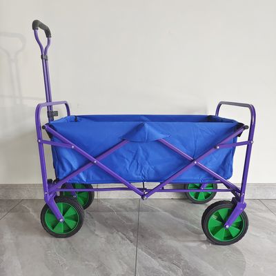 Carro de acampamento de pano das duplas camada vagão portátil da dobradura do trole da mão da roda do PVC de 8 polegadas