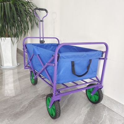 Carro de acampamento de pano das duplas camada vagão portátil da dobradura do trole da mão da roda do PVC de 8 polegadas