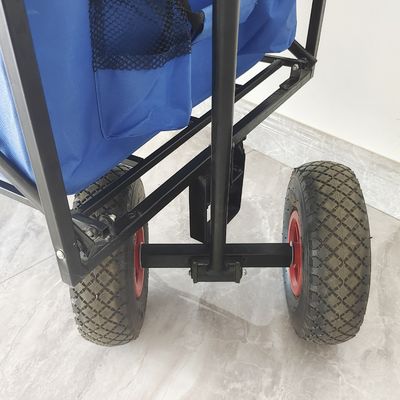 O pneu pneumático de dobramento dobrável do vagão do quadro de aço inoxidável roda o carro de jardim portátil