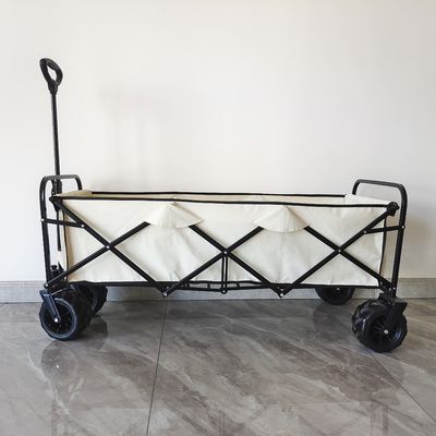 o plutônio de acampamento do carro da dobradura de 600D Oxford roda o corpo prolongado dobrável ajustável do vagão de praia