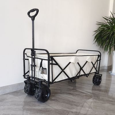 o plutônio de acampamento do carro da dobradura de 600D Oxford roda o corpo prolongado dobrável ajustável do vagão de praia