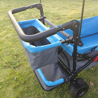 Utilidade de acampamento Carrinho dobrável Carrinho de praia Carrinho de praia com cesto de porta-bagagens ajustável