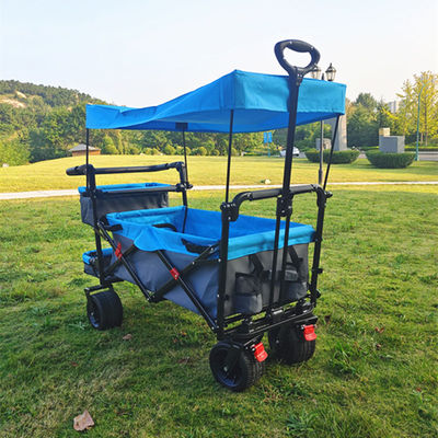 Utilidade de acampamento Carrinho dobrável Carrinho de praia Carrinho de praia com cesto de porta-bagagens ajustável