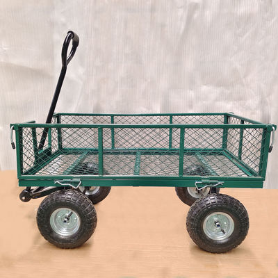 Carrinho de jardim de aço Ironton 440 lb Capacidade camião de lixo de jardim de carga pesada Roda inflável de borracha