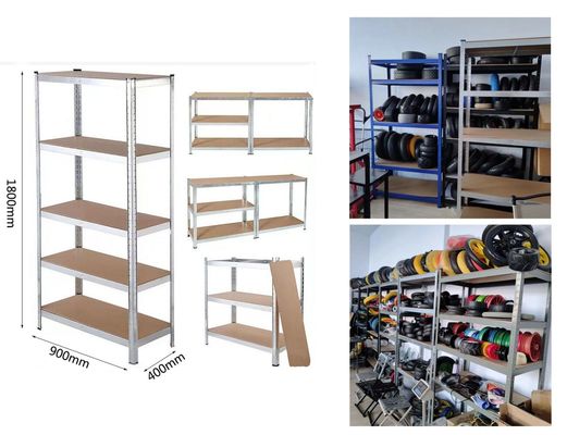 5 Equipamentos de prateleiras de nível Equipamentos de prateleiras de metal ajustáveis Multipurpose sem parafusos 180x90x40CM
