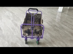 Trole da dobradura da roda do revestimento 4 do PVC com os bolsos retráteis de pano de Oxford do dobro do punho